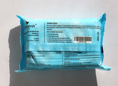 WowDay plastic-free wipes packaging close-up emphasizing eco-friendly choice.