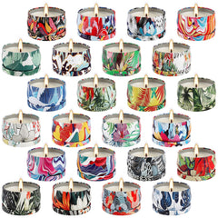 WPONSZU 24-fragrance candle set in jars for cozy home ambience