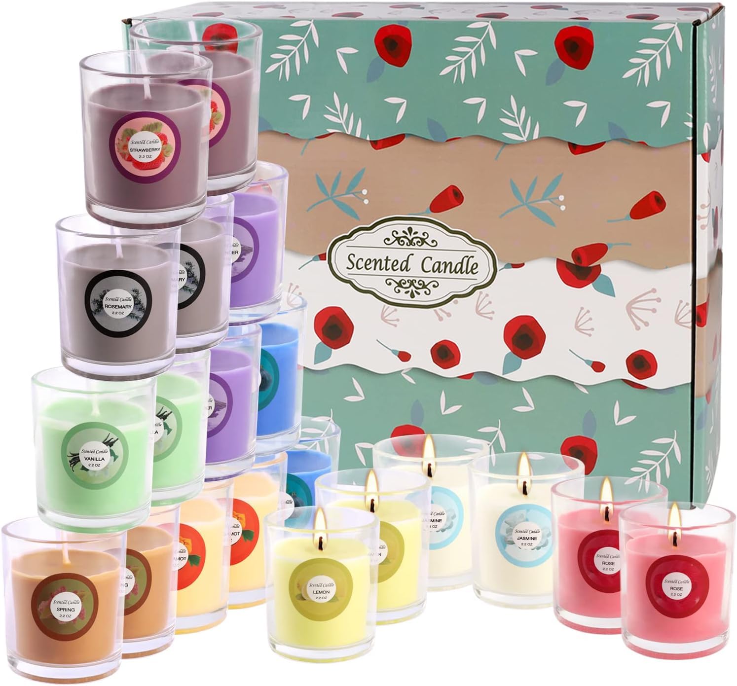 WPONSZU lead-free cotton wick ensures safer, steady burn and consistent scent.