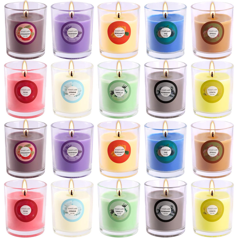 WREXCS 20-pack scented candles offering versatile home fragrance for any room