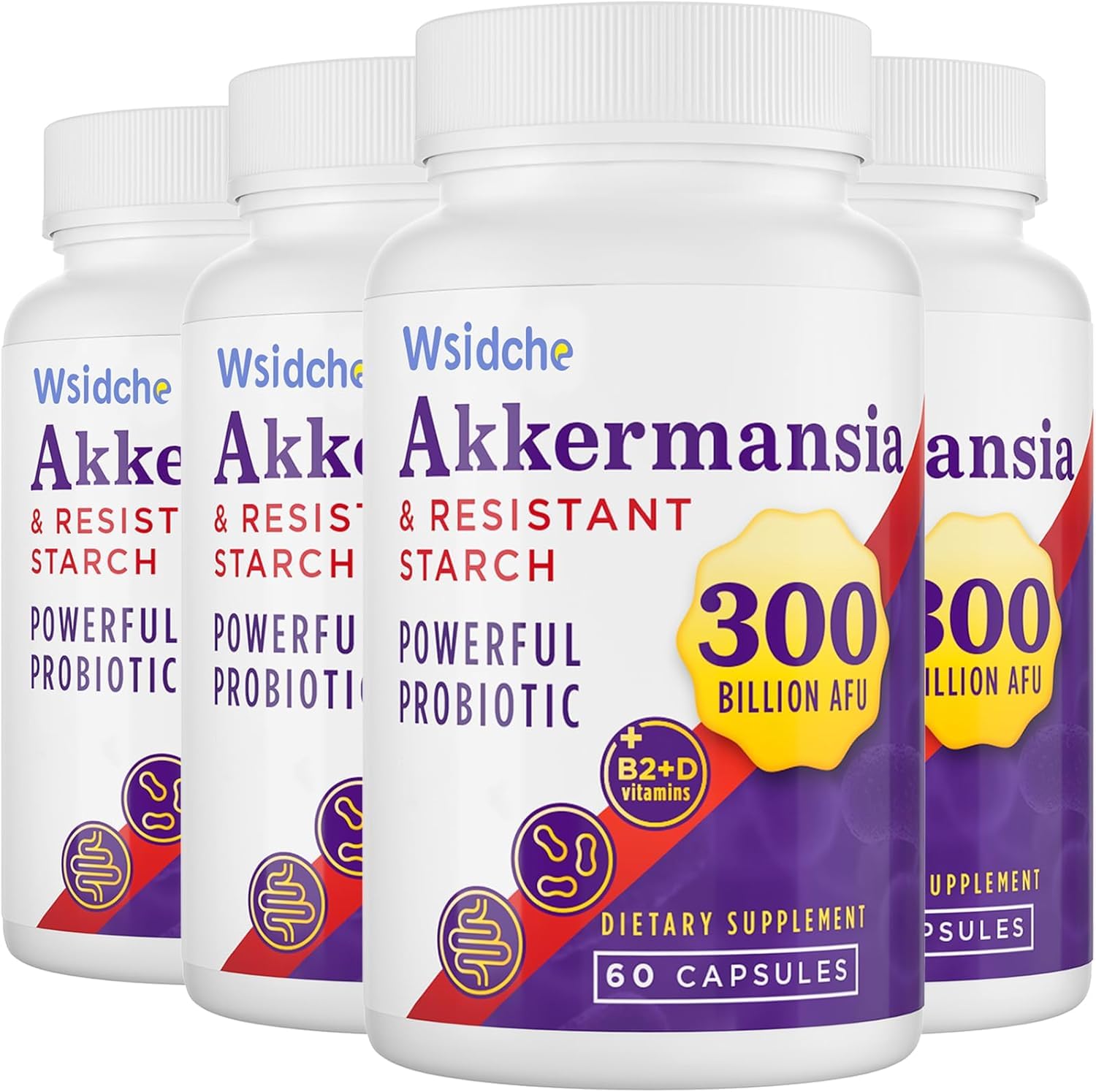 Wsidche Akkermansia 300billion AFU bottle shows strong gut health support