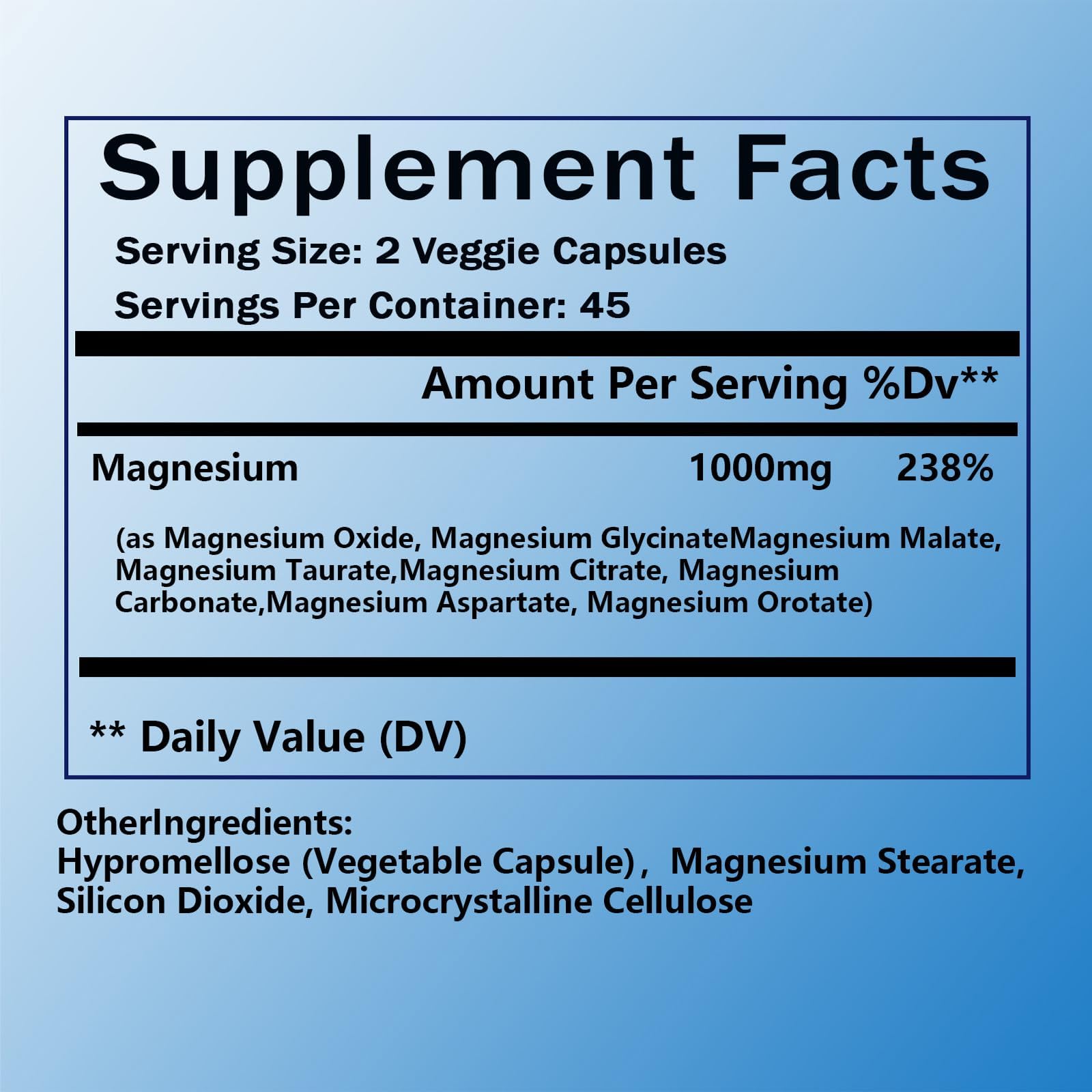 WSJAWH Nutrapure Magnesium Complex ingredients list with diverse magnesium forms
