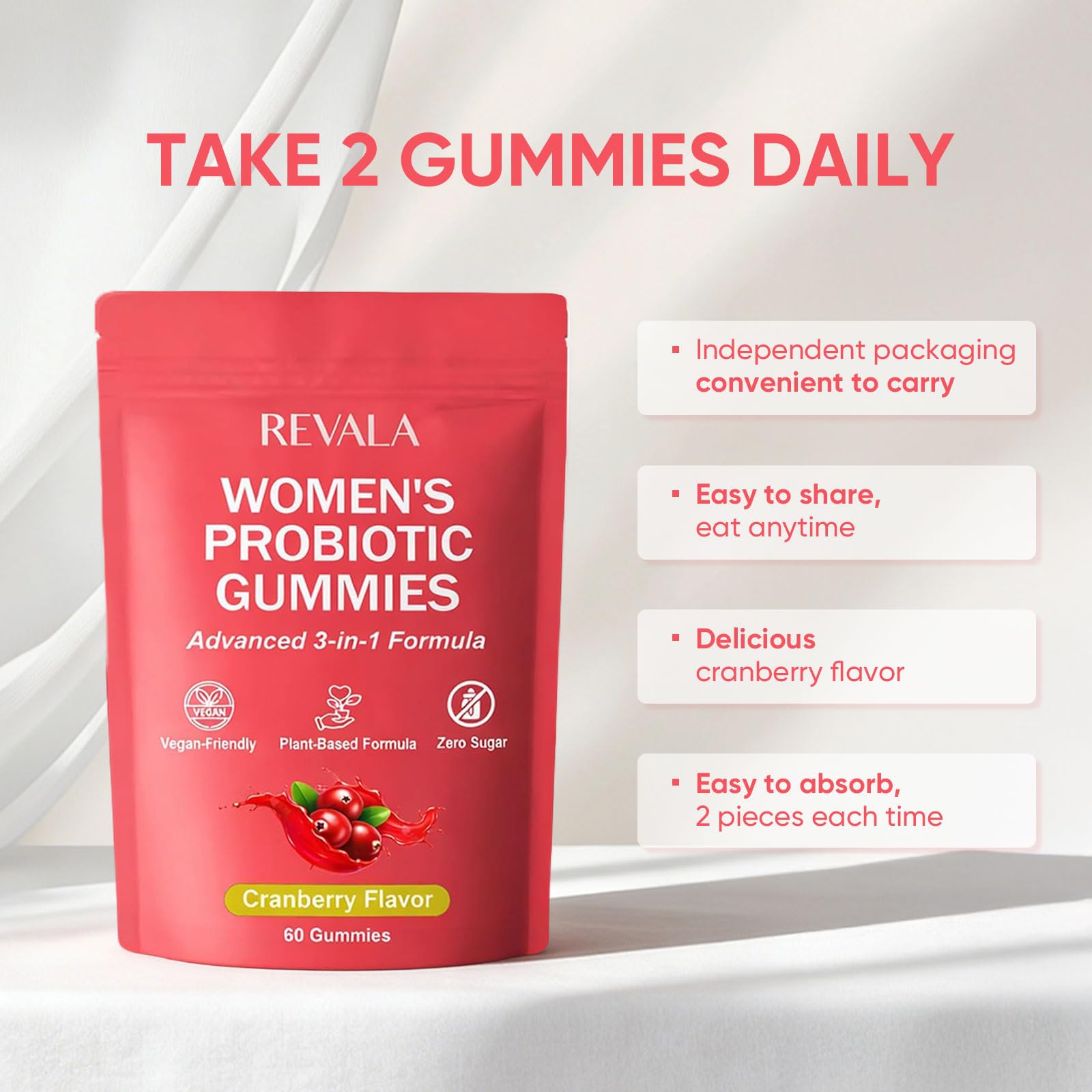 WSJAWH Revala gummies close-up showcasing chewy texture for a daily routine