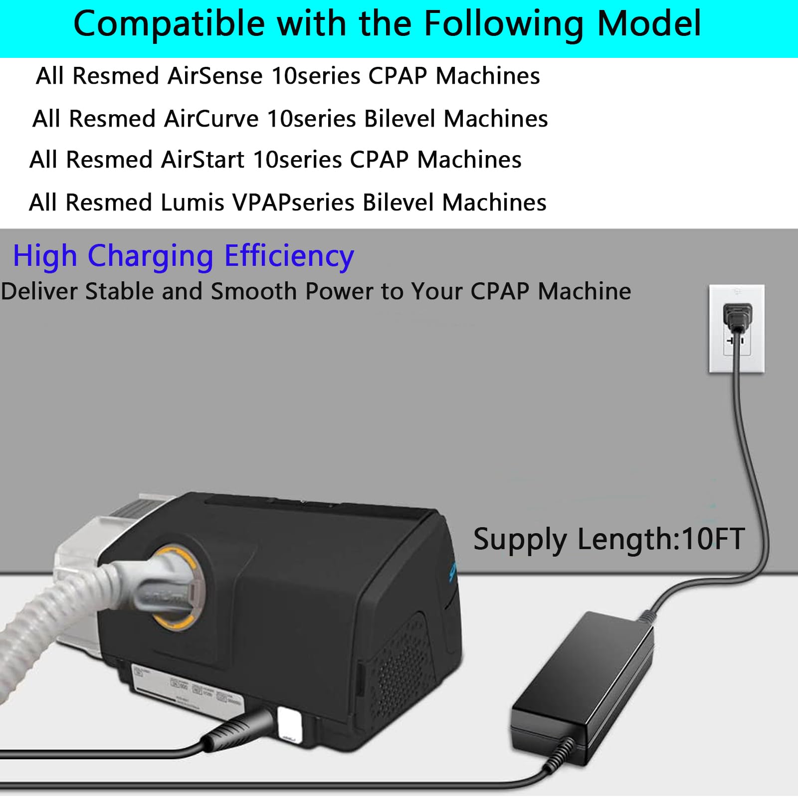 WSVOLLIS 90W 24V AC adapter image highlighting compact design