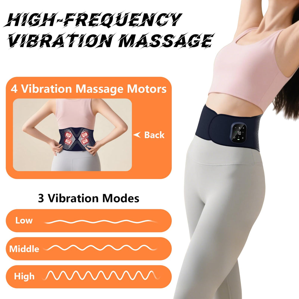 Wtruoy massager worn during desk work offers discreet pain relief.