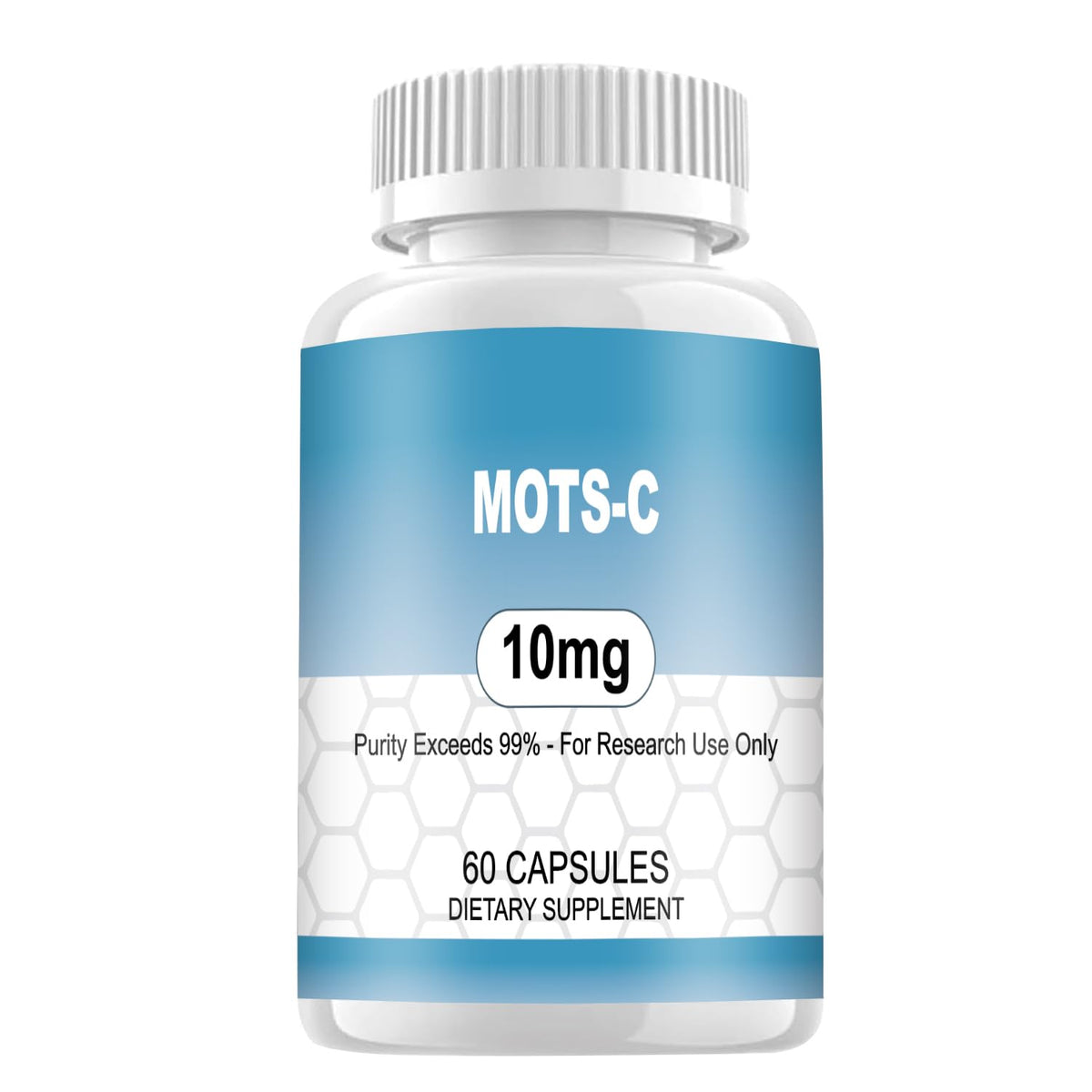 WUCOO MOTS-C research peptide bottle with 10 mg capsules for reliable lab research use.