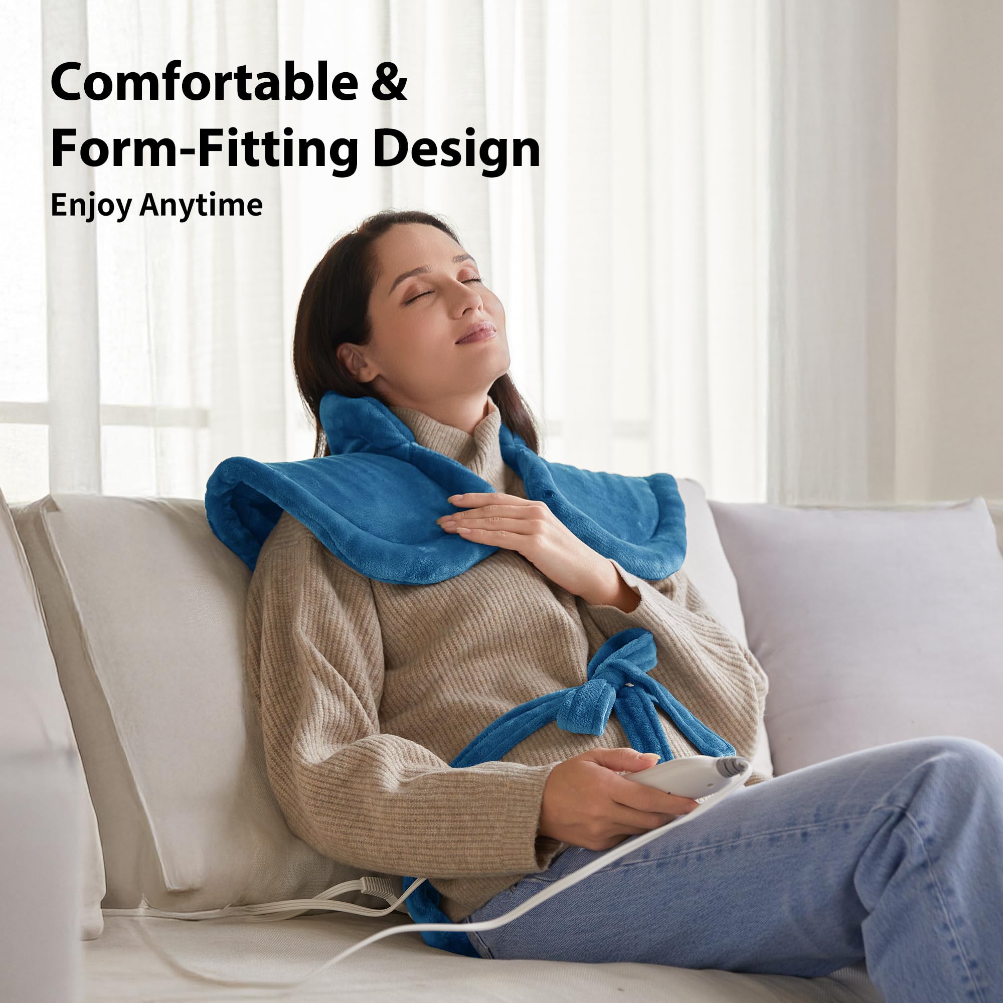 WUGE heating pad auto shut-off enhances safety and energy efficiency.