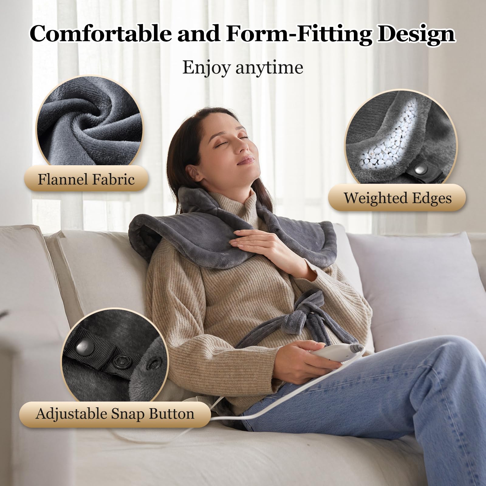 WUGE ETL-certified heating pad ensures safe operation and durability.