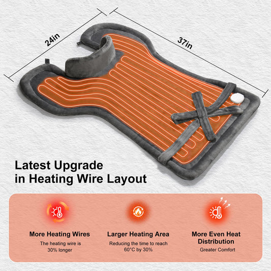 WUGE heating pad focuses on shoulders with targeted warmth for relaxation.