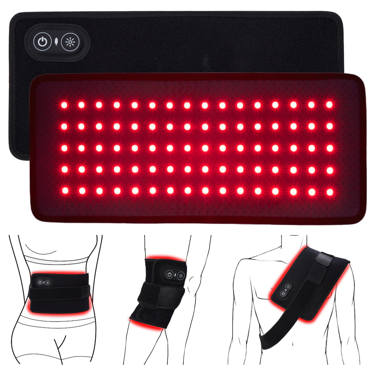 WUKOUOIO red light therapy belt battery enabling cordless sessions