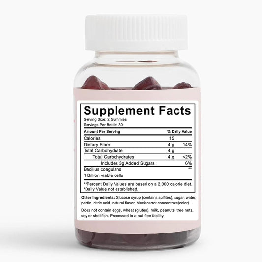 Wuliao Clean Fiber Gummies for Men box back detailing ingredients and usage suggestions.