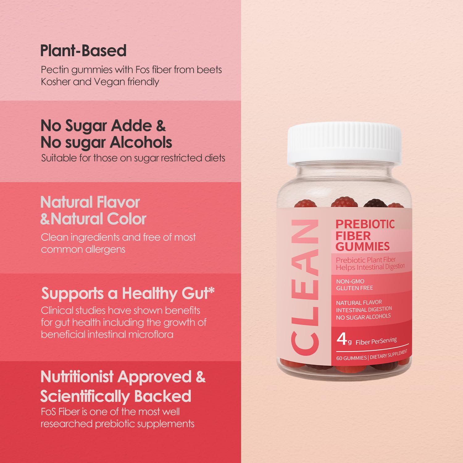 Wuliao Clean Fiber Gummies for Men individual gummy close-up highlighting texture.
