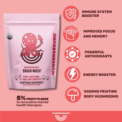 Wunderground Brain Wash blended in coffee demonstrates smooth mix and flavor.