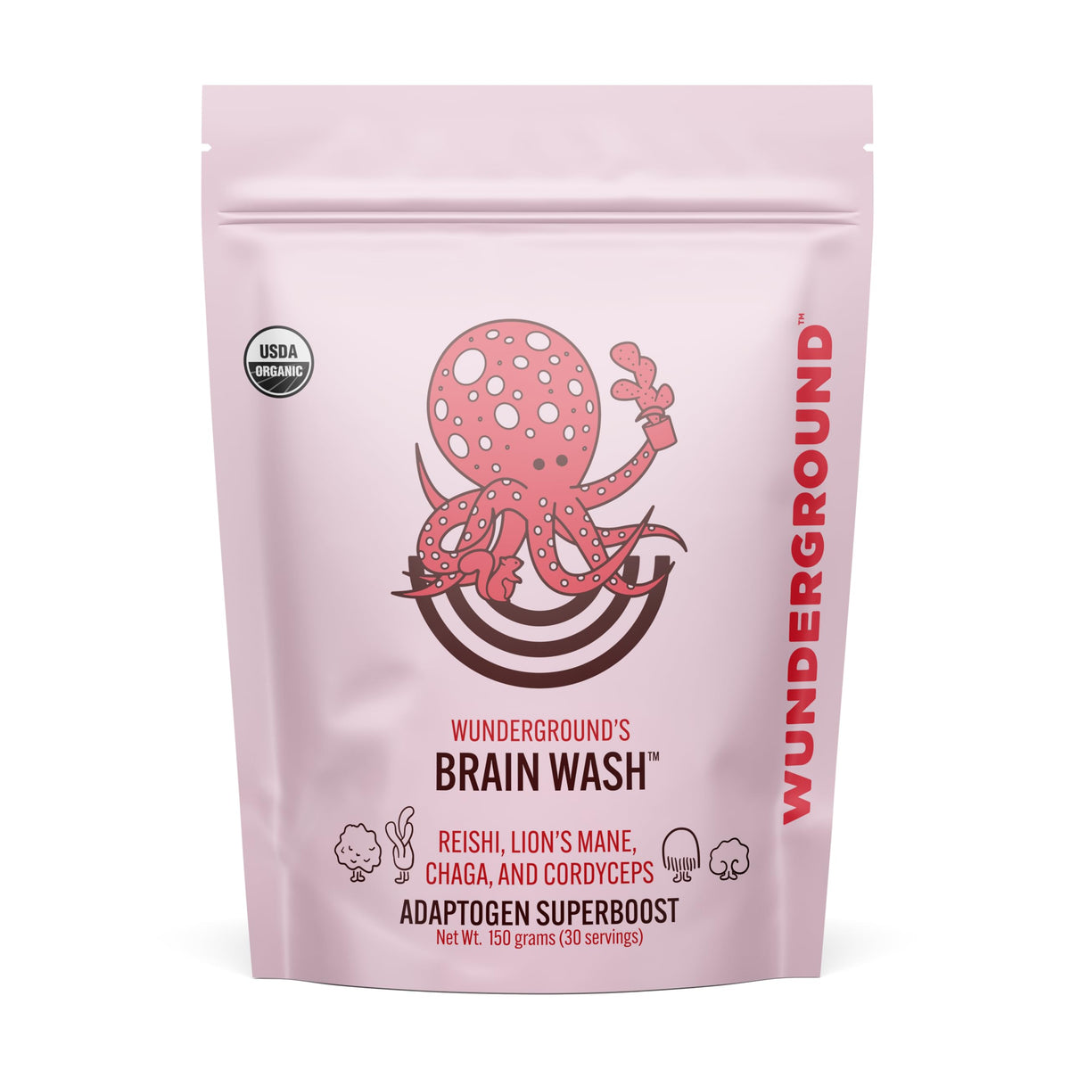 Wunderground Brain Wash pouch front view for easy daily focus on the go.