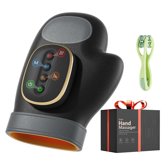 WUX hand massager front view with heat compression for relaxing hands at home.