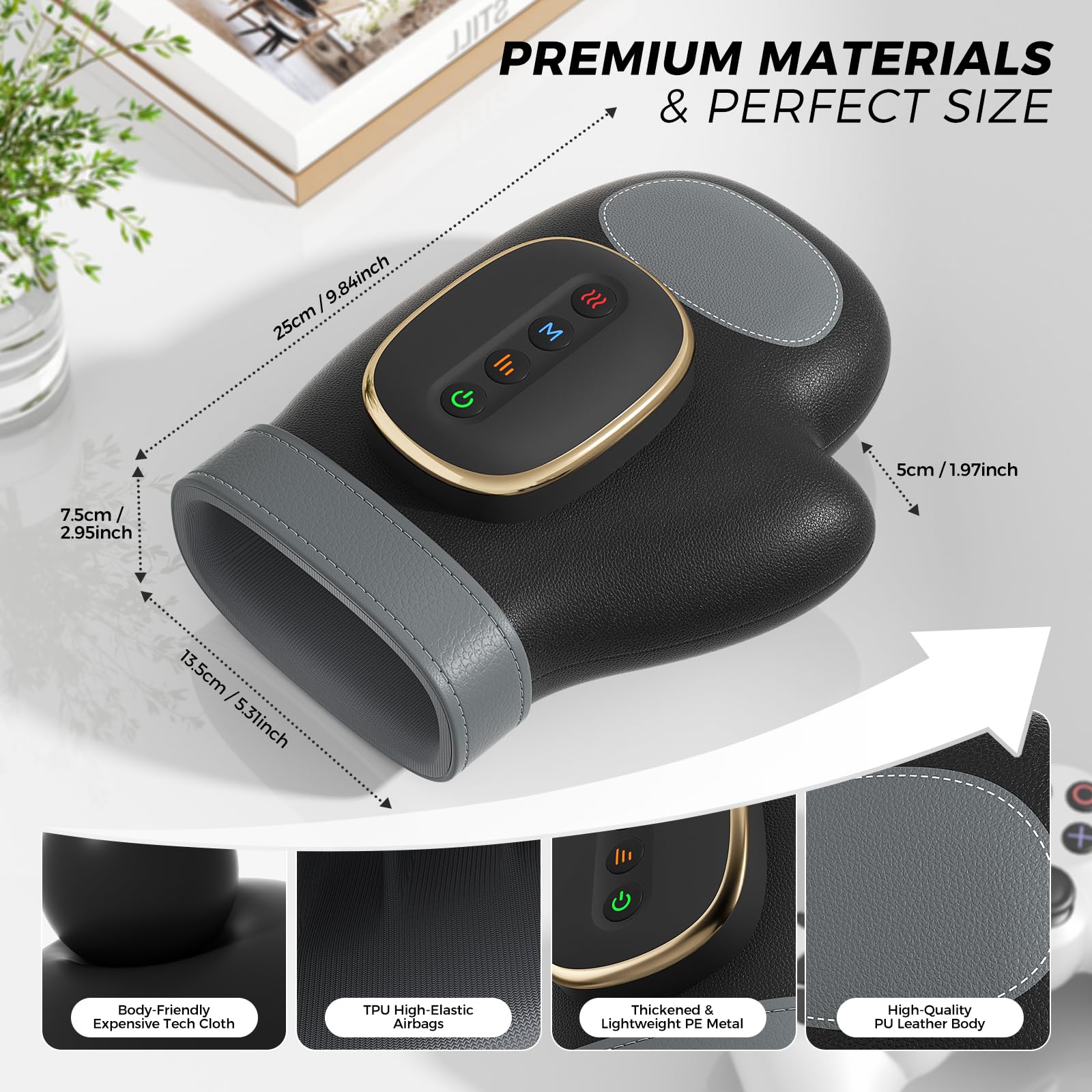 WUX premium PU leather outer shell with a sturdy interior frame.