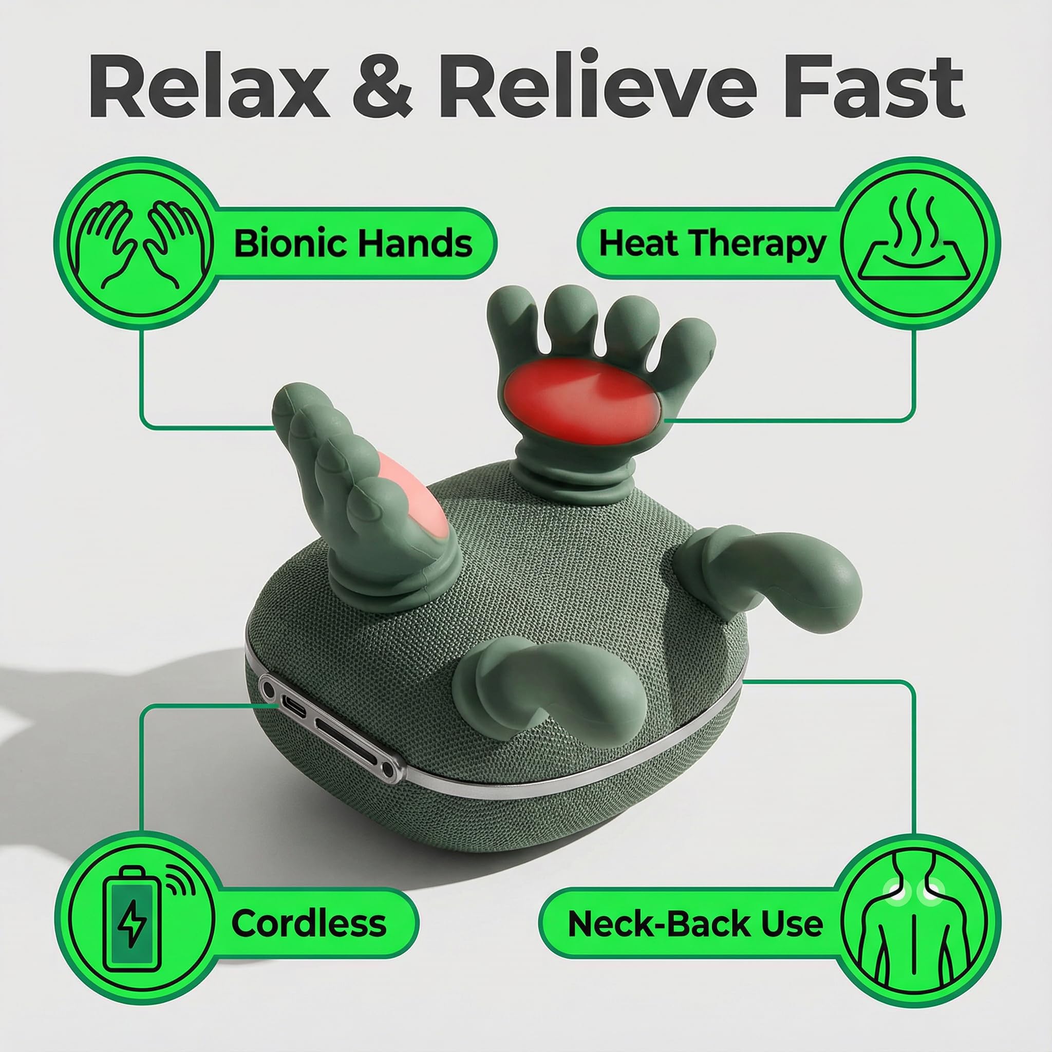 Wuxiivee heat therapy feature adds warmth for comfortable sessions.