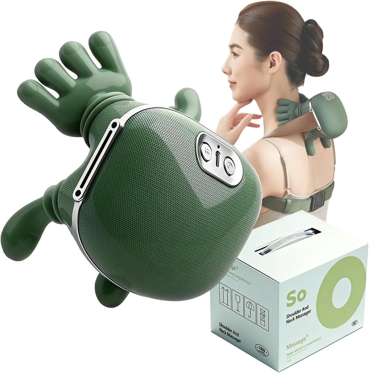 Wuxiivee neck massager front view for targeted relief and portability.