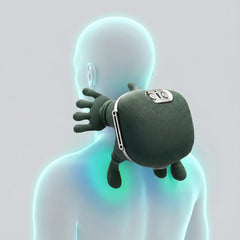 Wuxiivee relief session at work with compact cordless massager.