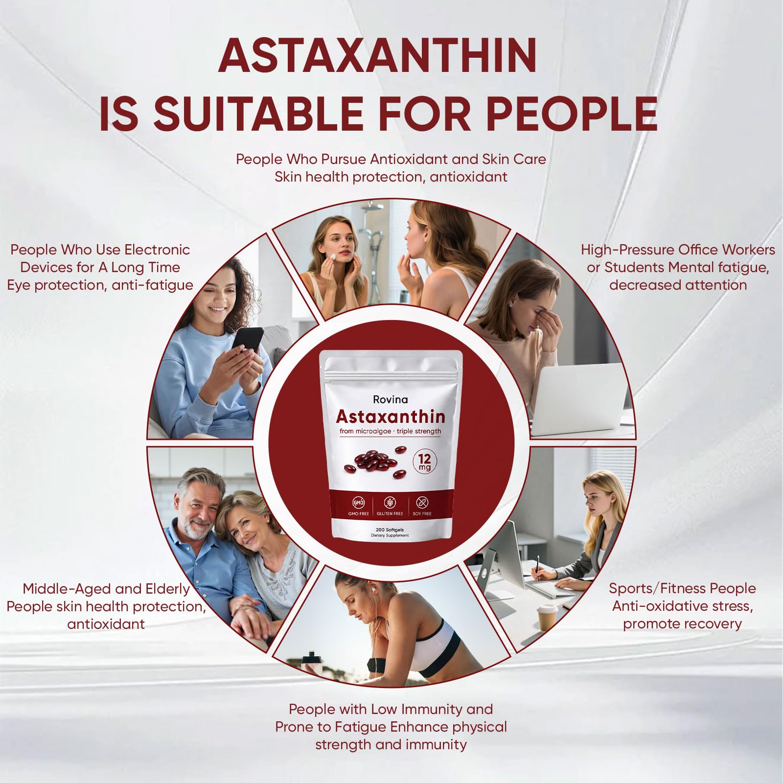 Wvnscl Rovina Astaxanthin capsules closeup with smooth texture