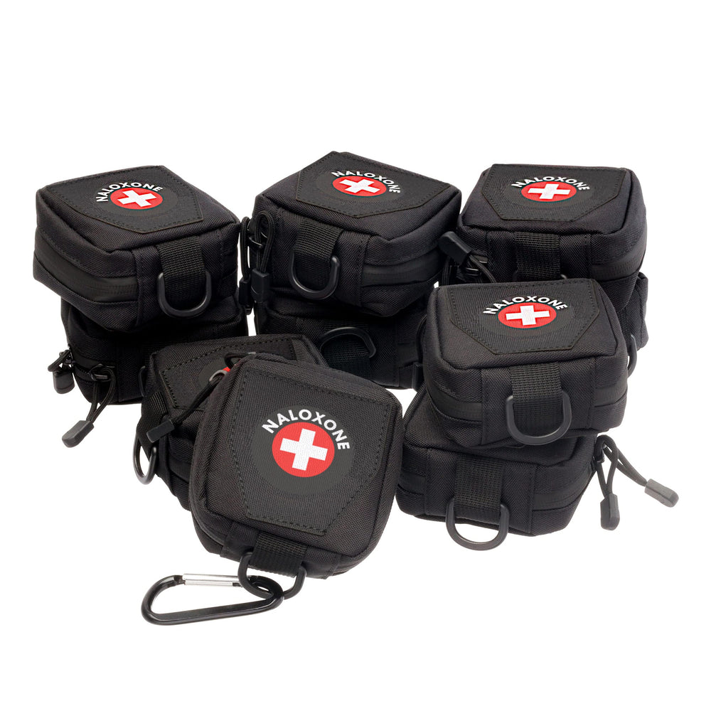 WWILKEN Naloxone belt pouch front view with dual spray holders for rapid access