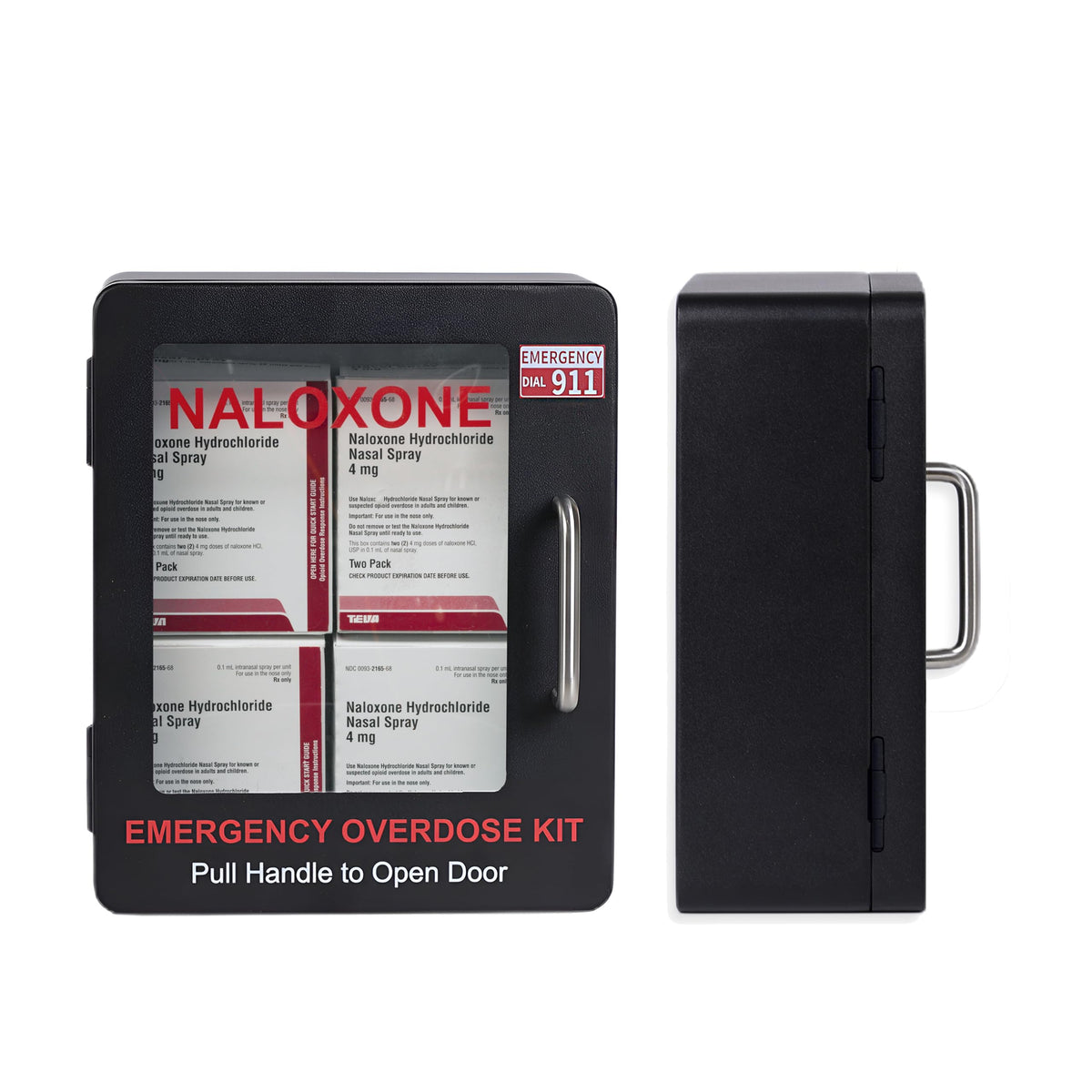 WWILKEN Naloxone cabinet front view enables fast public access.