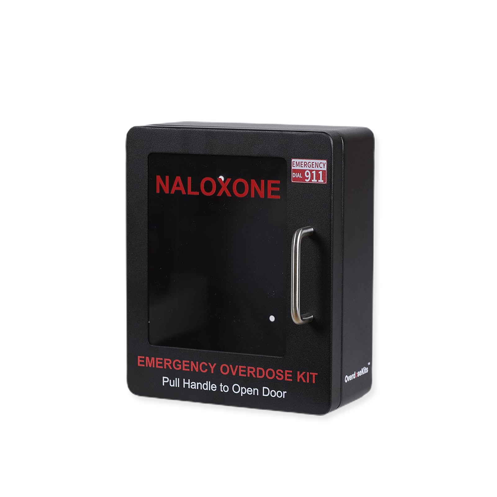 WWILKEN Naloxone cabinet with nasal spray shelf and space.