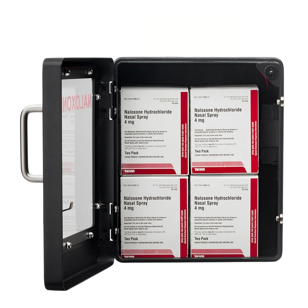 WWILKEN Naloxone cabinet wall-mounted setup for easy reach in public spaces.