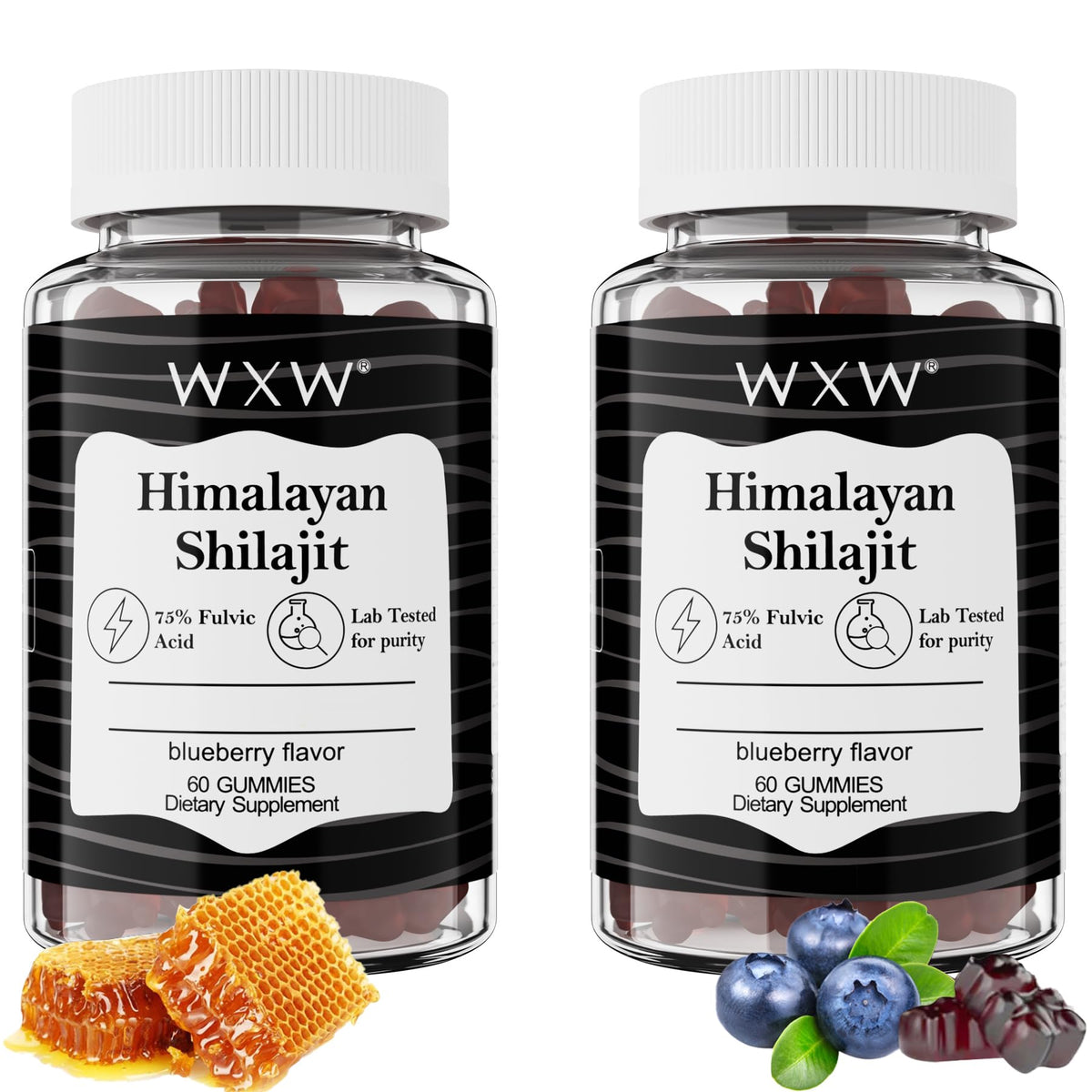 WXW Pure Himalayan Shilajit Gummies bottle front view for daily use
