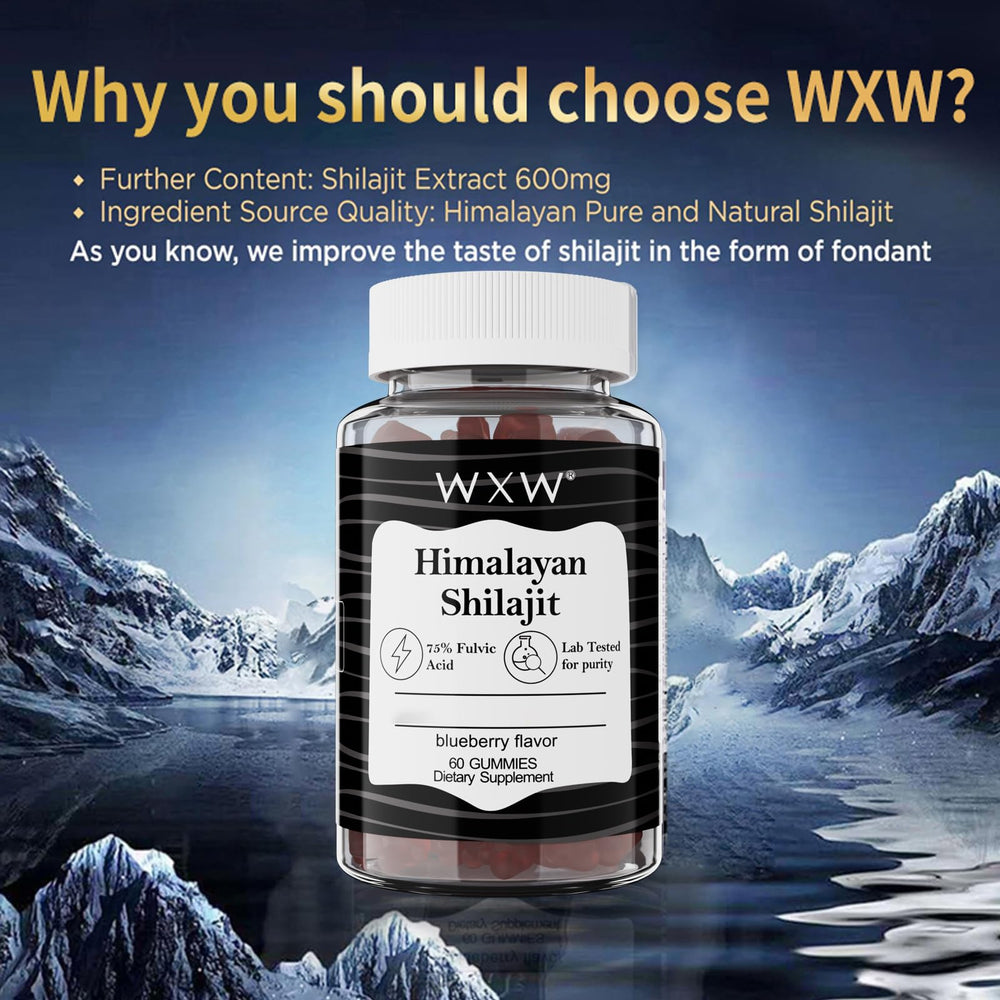 WXW Pure Himalayan Shilajit Gummies spoon serving for daily wellness