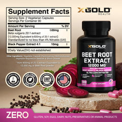 X Gold Health beet root capsules close-up emphasizes premium capsules for daily vitality