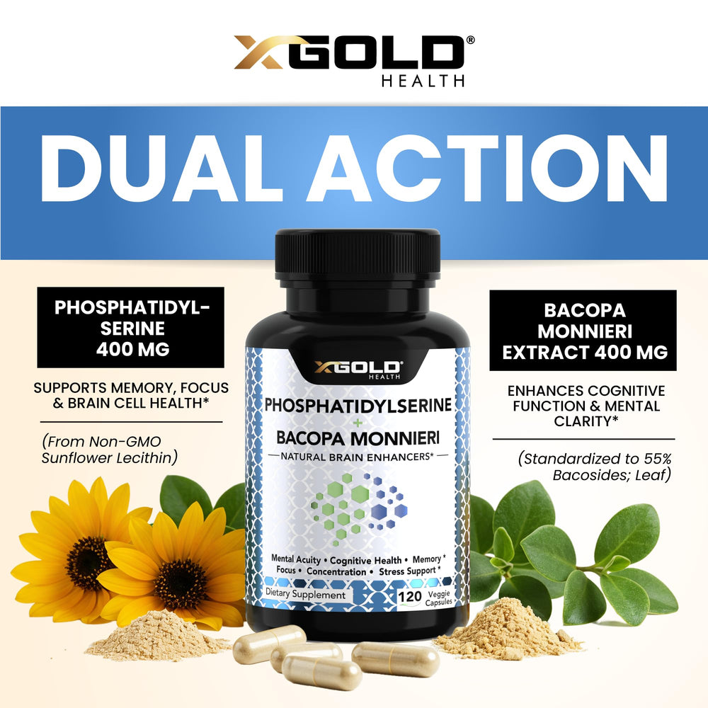 X Gold Health bottle beside glass of water suggesting daily use routine