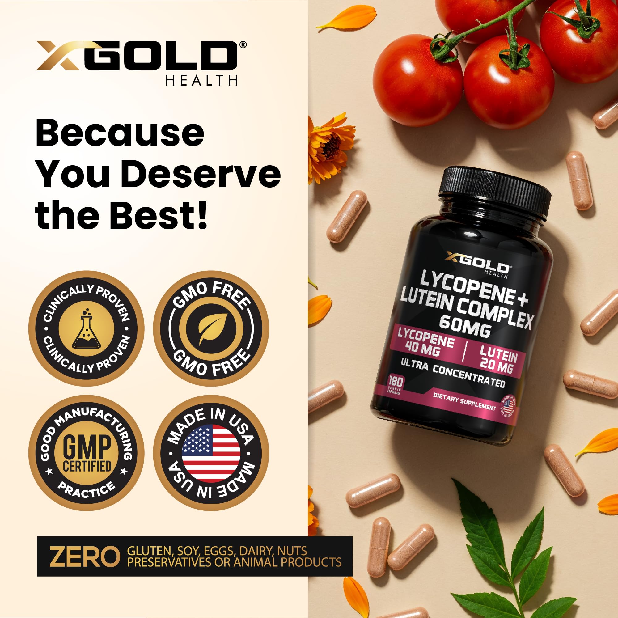 X Gold Health gluten-free non-GMO seal on packaging.