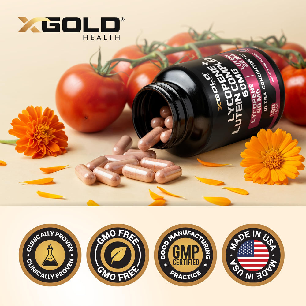 X Gold Health USA GMP facility label emphasizing trusted manufacturing.