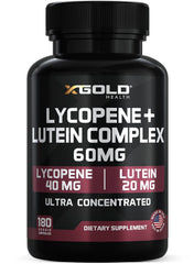 X Gold Health Lycopene + Lutein bottle front for daily eye support.