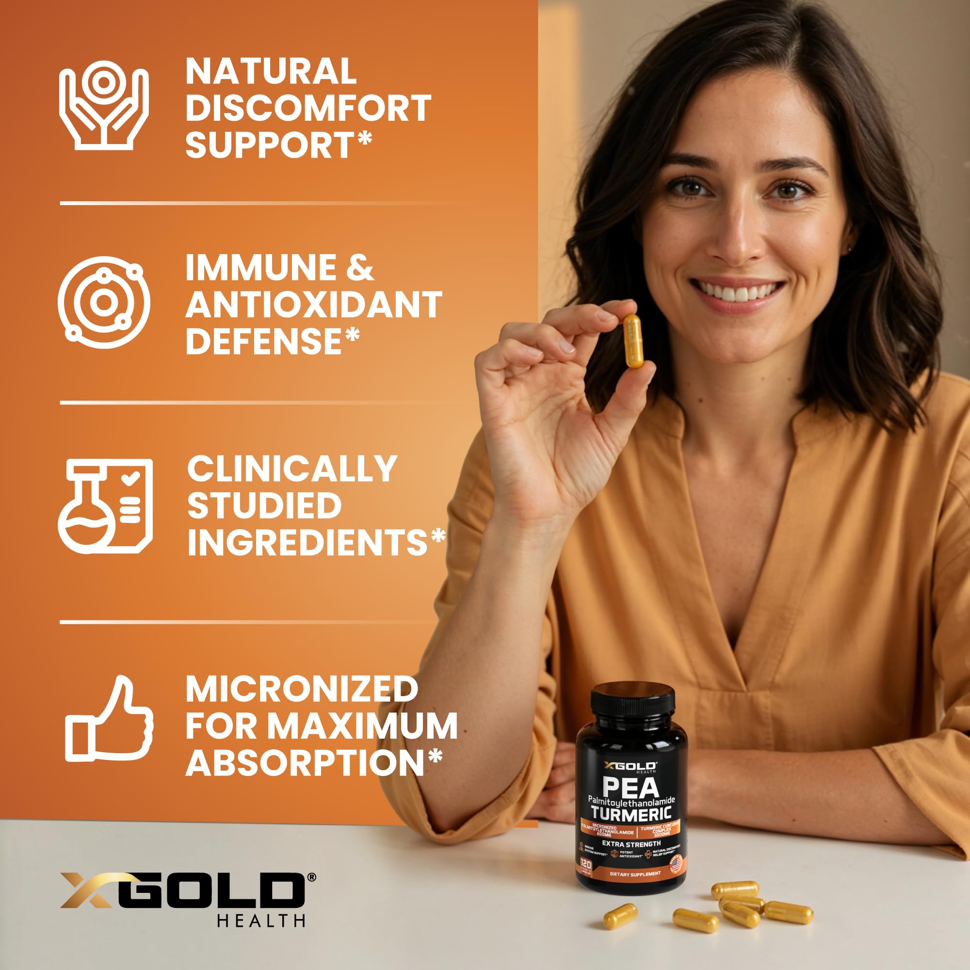 X Gold Health Pea Palmitoylethanolamide capsules for daily wellness