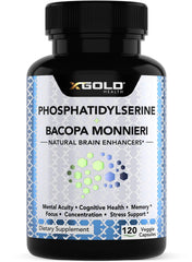 X Gold Health Phosphatidylserine & Bacopa 800mg bottle front for daily focus support