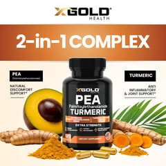 X Gold Health Turmeric Curcumin ingredients close-up with 95% curcuminoids