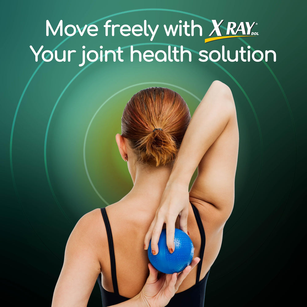 X Ray Dol label detail emphasizes triple-action formula for daily joint wellness