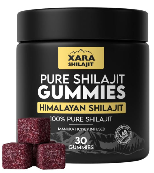 Xara Shilajit Gummies bottle front for daily energy support