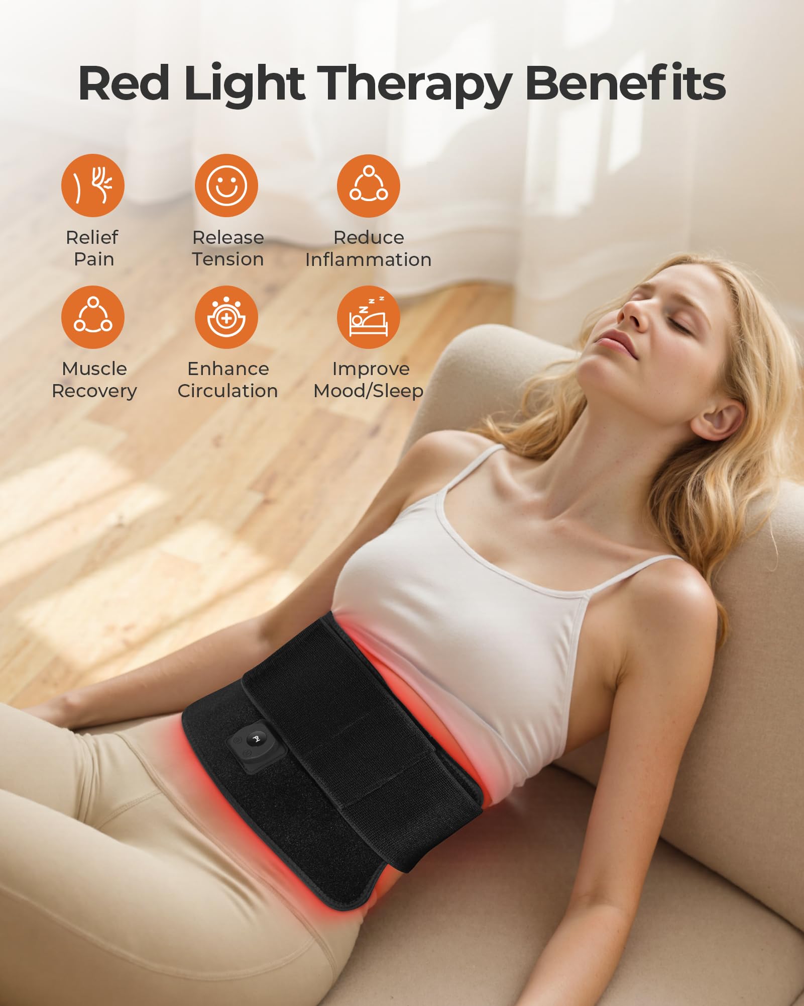 XASLA cordless pad with 5000mAh battery for on-the-go pain relief.