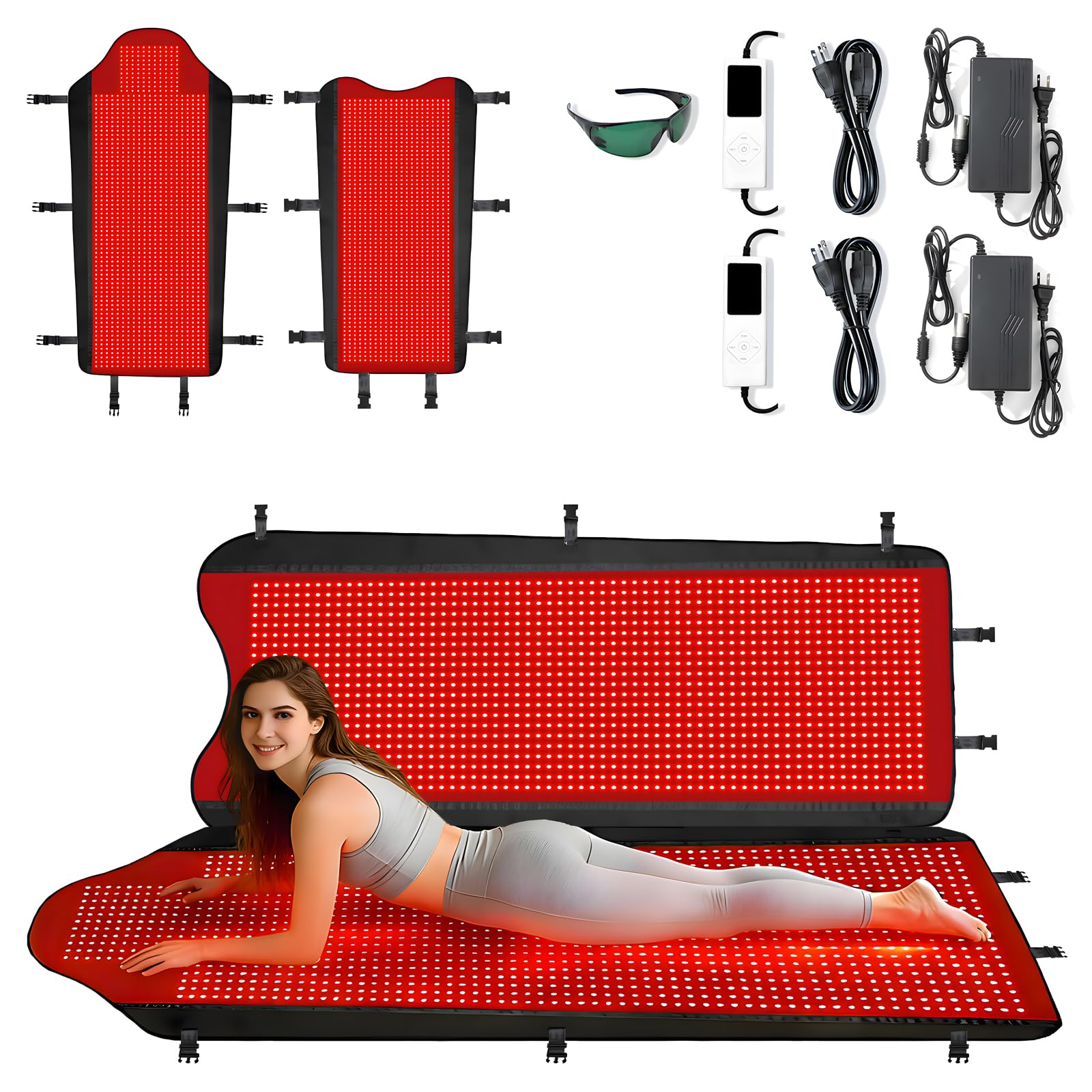 Xefinic 3207-LED mat showing full-body matrix for even light coverage.