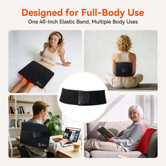 Full-body application from neck to knees with a soft, adjustable wrap.