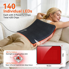 Portable infrared therapy pad for home use, travel, or office.