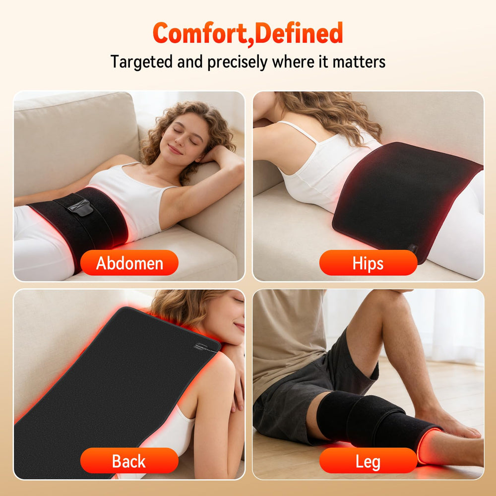 Xefinic upgraded 24x12 light pad on shoulder for targeted muscle relief.