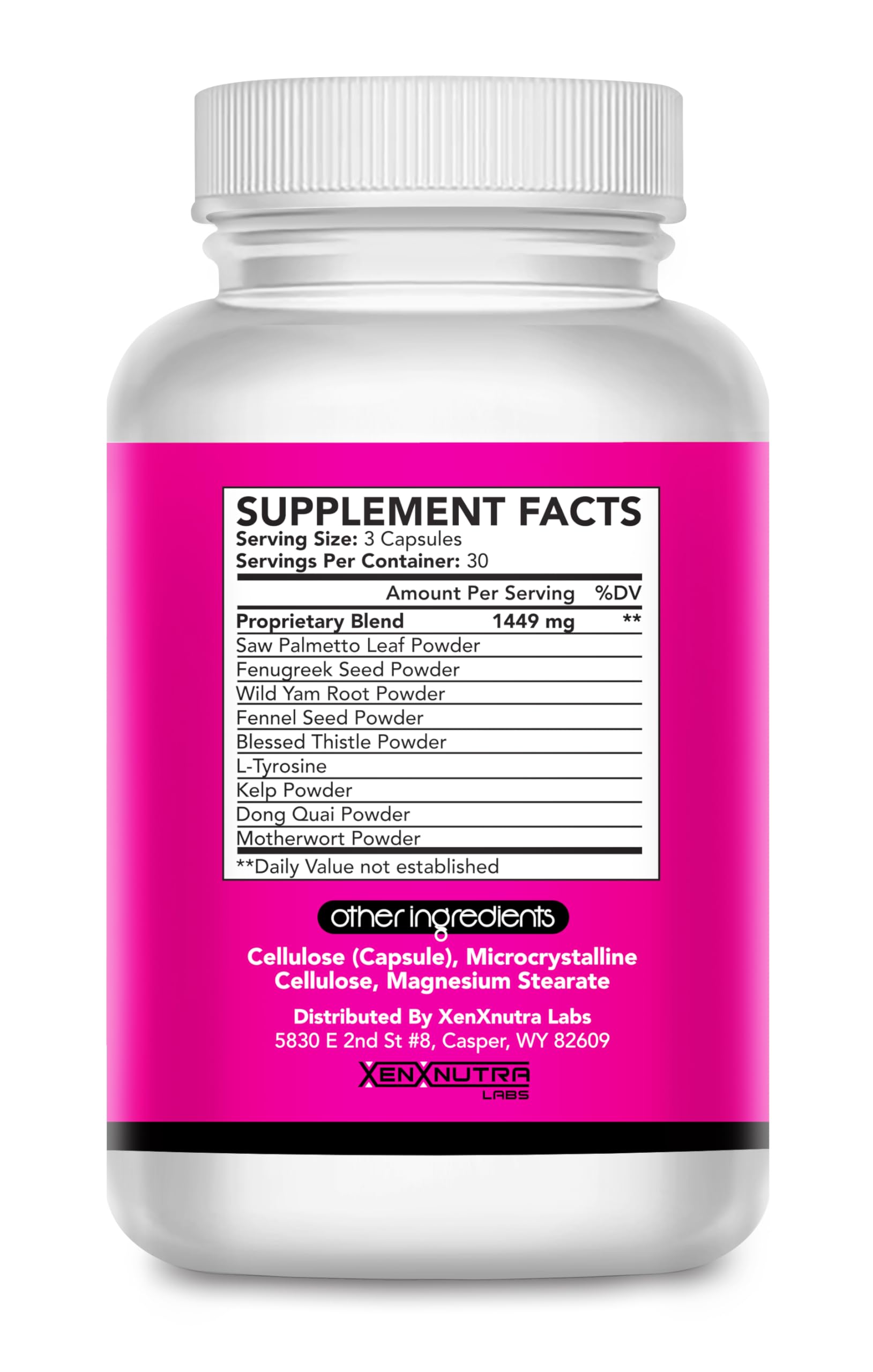 XENXNUTRA LABS Curvy Girl bottle front, vegan formula for confident curves.