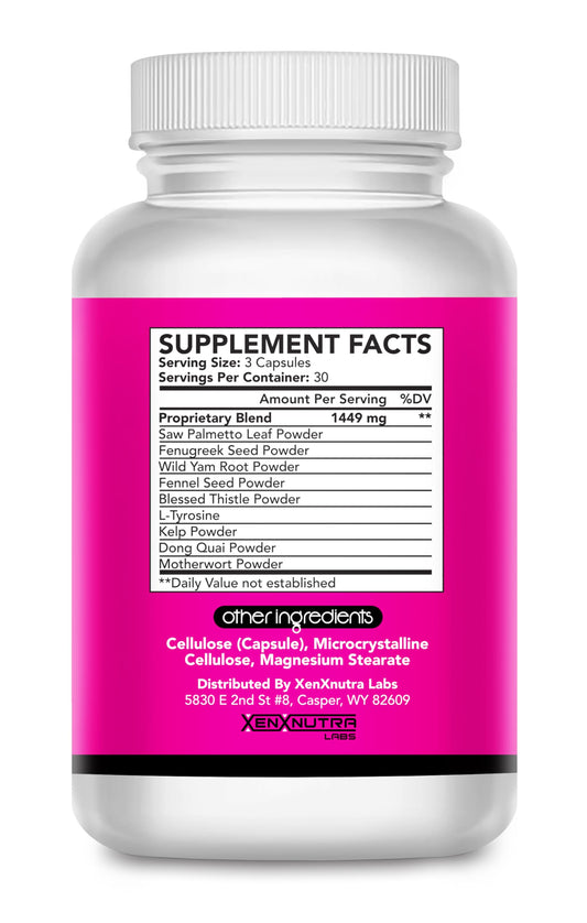 XENXNUTRA LABS Curvy Girl bottle front, vegan formula for confident curves.