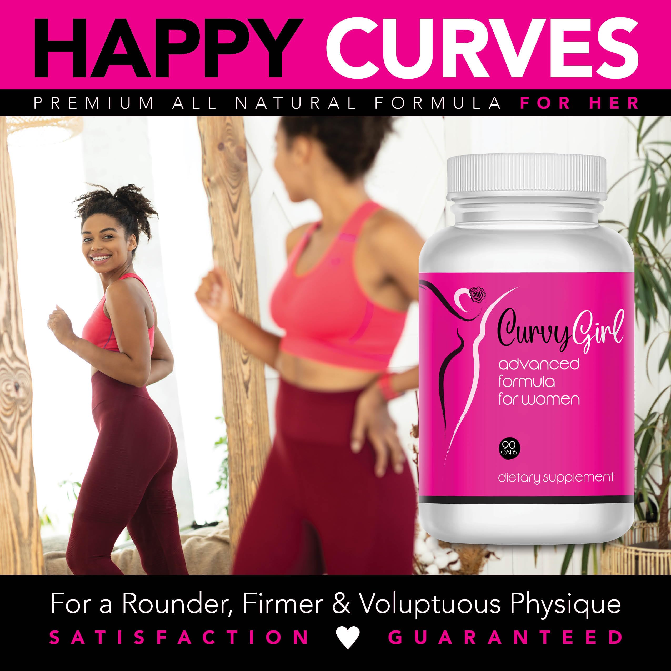 XENXNUTRA LABS Curvy Girl bottle with label, suggests hormone-free plant-based nutrition.