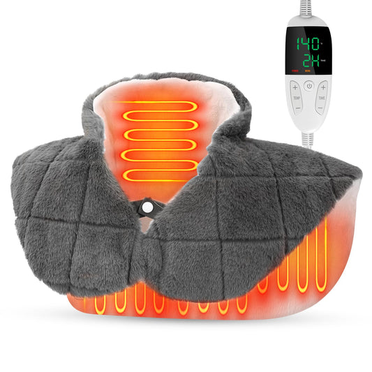 XHBDXDP heating pad on bed covers neck and shoulders with deep warmth.