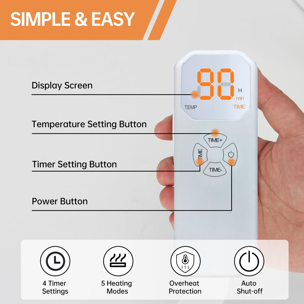 XIAOTONG heating pad offers 5 heat levels for personalized comfort.